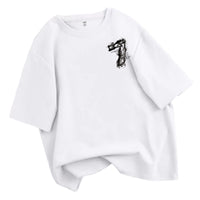 Men's Korean Fashion Digital Print Short Sleeve T-Shirt Loose Fit