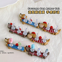 Cute Dachshund Magnetic Nail Practice Holder with 5 Clear Tips for Beginners