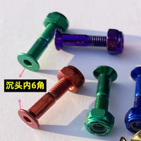 Skateboard Truck Mounting Hardware Set - Countersunk Hex Screws and Nuts for Longboard Surfskate