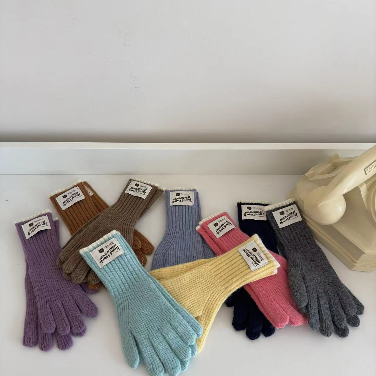 Korean Soft Warm Fingerless Touchscreen Gloves with Wrist Protection