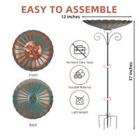Outdoor Metal Bird Bath & Feeder for Garden, Patio, Lawn Decor