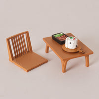 Miniature Japanese Style Table and Chair Set for BJD Dollhouse Decor
