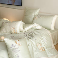 Tencel Lyocell Embroidered Duvet Cover Set with Bedsheet