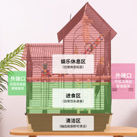 European Style Double Roof Villa Bird Cage for Parrots and Breeding Birds