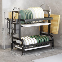 Multi-layer Dish Drying Rack with Drainboard for Kitchen Countertop