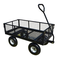 Heavy-Duty 4-Wheel Folding Utility Cart with Mesh Sides