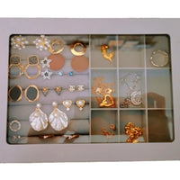 Clear Dustproof Jewelry Storage Box with Lid for Earrings, Rings, and Small Ornaments
