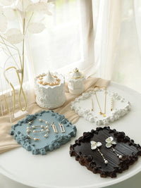 Baroque Jewelry Display Tray for Earrings, Bracelets, and Necklaces - European Style Decorative Organizer for Photoshoots