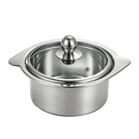 Stainless Steel Individual Hot Pot with Lid for Induction Cooktop