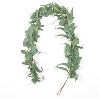 Artificial Eucalyptus Garland with Gypsophila and White Berries for Home Decor