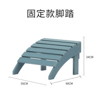 Outdoor Folding Adirondack Chair with Ottoman, Weather-Resistant Plastic Wood for Garden Patio Beach
