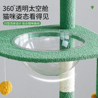 Compact Cactus Cat Tree with Sisal Scratching Post and Condo
