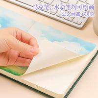 Marker Pen Art Sketchbook, 200g Thick White Cardstock, Acrylic Marker Painting Book, Square Portable Blank Sketchbook for Students