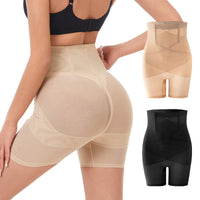 Women's High Waist Tummy Control Shaper Panties with Mesh Cross Design