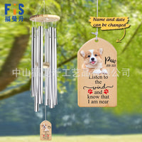 Pet Memorial Wind Chime with Engraving - DIY Metal Aluminum Tube Wind Bell for Cats and Dogs