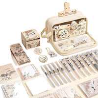 Chinese Style Pencil Case Gift Set for Girls, Students, Birthday, and School Supplies