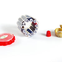 Home Sewing Kit with Needles, Thread, Measuring Tape, Thimble - 9 or 12 Spools Cylindrical Sewing Box