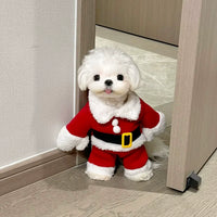 Pet Christmas Santa Claus Costume Set with Hat and Cape for Dogs and Cats