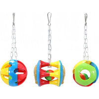 Bird Parrot Chewing Toy with Bell Ball Foot Claw Toy Stand Perch for Small to Medium Birds