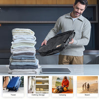 Large Capacity Vacuum Compression Storage Bag with Long Zipper for Clothes Travel Luggage