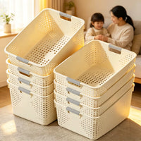 Plastic Storage Baskets for Snacks, Toys, and Sundries - Desktop, Kitchen, Cabinet, Living Room Organizer Bins