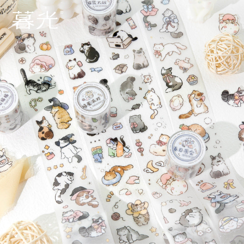 Jilv Twilight Lucky Cat Series PET Glitter Tape for DIY Scrapbooking Decoration