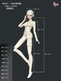 Luo Luo BJD Doll Body with Makeup Head, Clothes, and Wig for 1/3, 1/4, 1/6 Scale Dolls