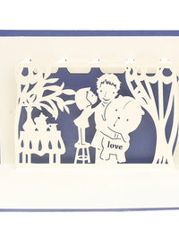 3D Pop-Up Father's Day Greeting Card with Envelope, Creative Gift for Dad's Birthday
