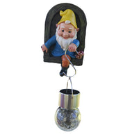 Outdoor Resin Dwarf Gnome Solar Light Garden Craft Ornament Elf Pendant