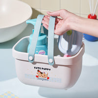 Cartoon Portable Drainable Storage Basket for Bathroom, Toiletries, Toys, and Sundries