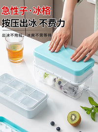 Large Silicone Ice Cube Mold for Whiskey Cocktails - 5cm Square Ice Maker with Press