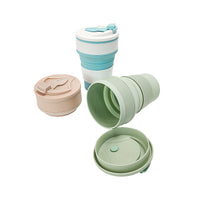 Portable Collapsible Silicone Travel Mug with Lid - 350ml/500ml Folding Cup for Outdoor Activities