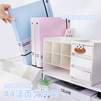 A4 Loose-Leaf File Folder with Document Sleeves, Transparent Business Organizer