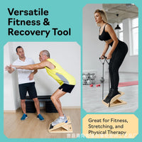 Adjustable Wooden Slant Board for Calf Stretching, Achilles Tendonitis, and Physical Therapy