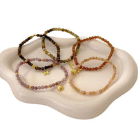 Colorful Stone Mini Bracelet with Butterfly Charm, Multi-layer Beaded Summer Bracelet