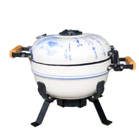 Portable 12-Inch Ceramic Charcoal BBQ Grill for Tabletop and Outdoor Use