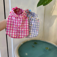 Plaid Dog Shirt for Small Breeds, Puppy, and Cats - Lightweight Spring/Summer Pet Apparel