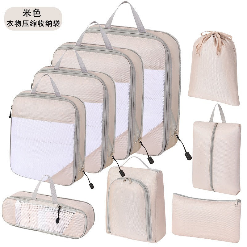 Travel Compression Packing Cubes Set Waterproof Luggage Organizer Bags for Clothes