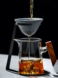 Glass Tea Infuser and Fairness Cup Set with Integrated Filter