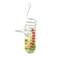 Stainless Steel Bird Feeder Fruit Vegetable Basket Hanging Feeder for Parakeets