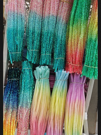 Glitter Gradient Chenille Stems for Kids' DIY Crafts and Flower Bouquets