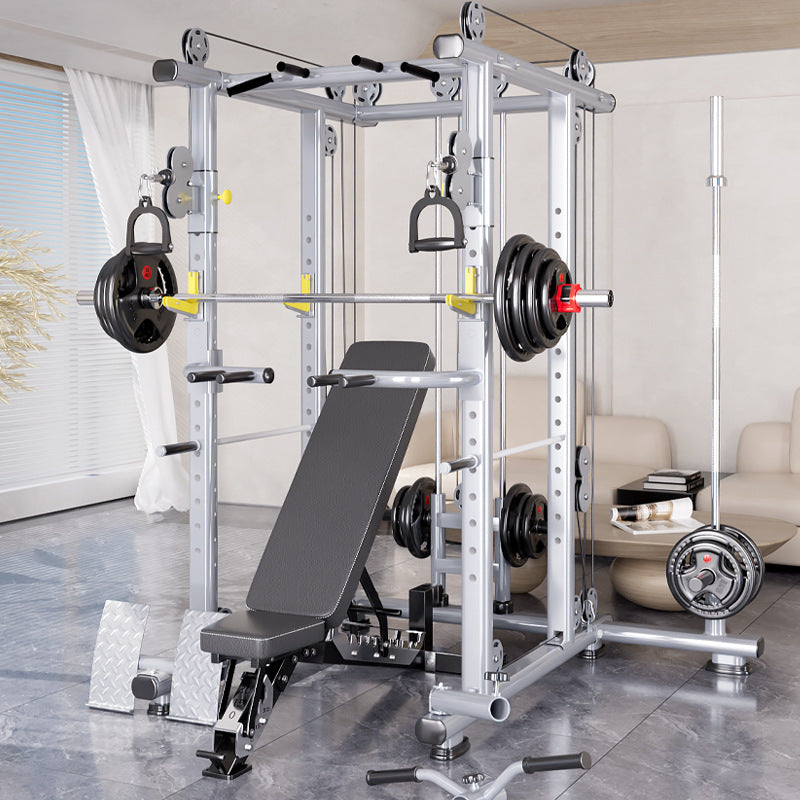 Multi-functional Home Squat Rack with Barbell Set for Weightlifting and Bench Press
