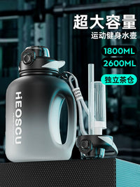 Large Capacity Tritan Sports Water Bottle with Tea Infuser and Strap
