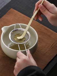 Ceramic Matcha Bowl Set with Whisk and Scoop, Japanese Style Gradient Glaze