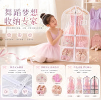 Clear PVC Garment Bag for Kids' Dancewear and Clothing with Multiple Pockets