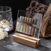 Acrylic Nail Art Display Board with Solid Wood Base for Press-On Nails & Salon Showcase