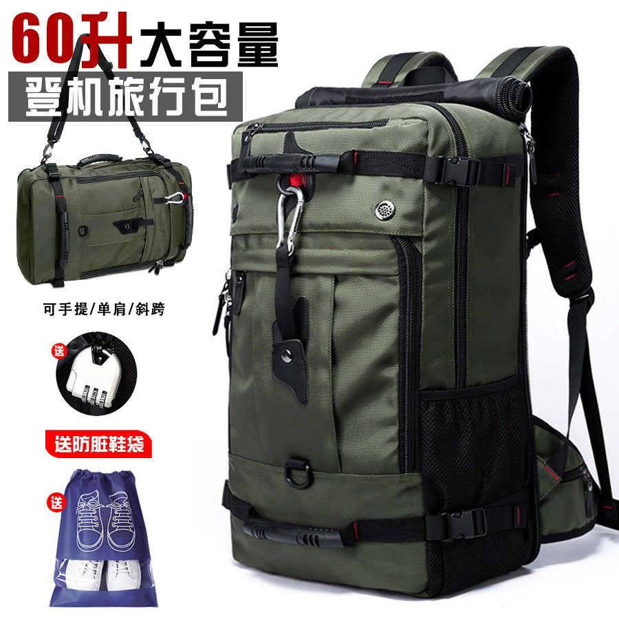 Extra Large Capacity Men's Business Casual Travel Backpack Multi-functional Wear-resistant Outdoor Hiking Bag