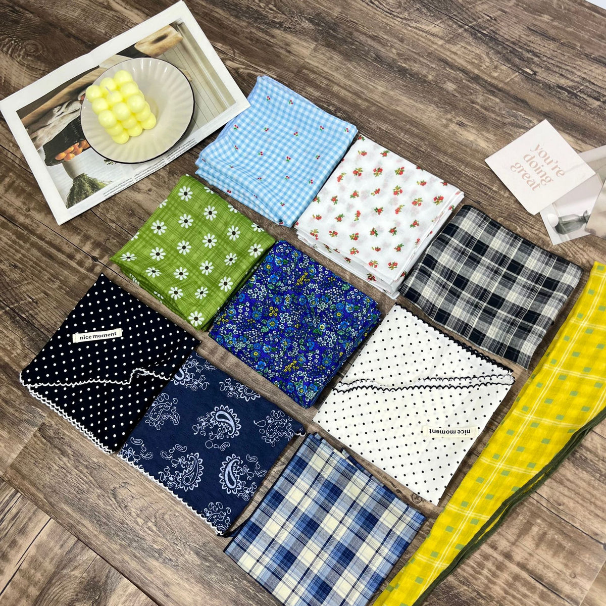 Korean Style Soft Square Scarf for Women - Travel Sun Protection, Head Wrap, Decorative Necktie, Hair Tie