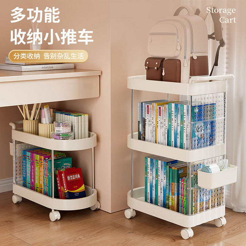 Multi-layer Mobile Storage Cart with Pegboard for Office and Home