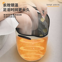 Portable Folding Foot Bath Basin with Thermal Insulation for Travel and Home Use